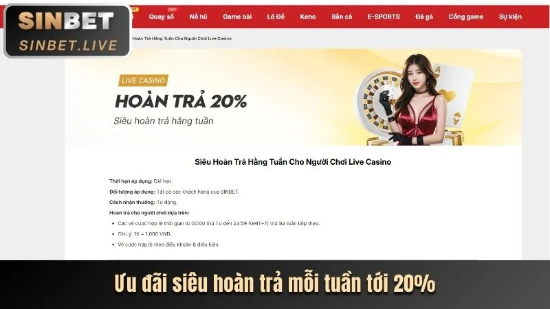 Hoàn trả hàng tuần M88